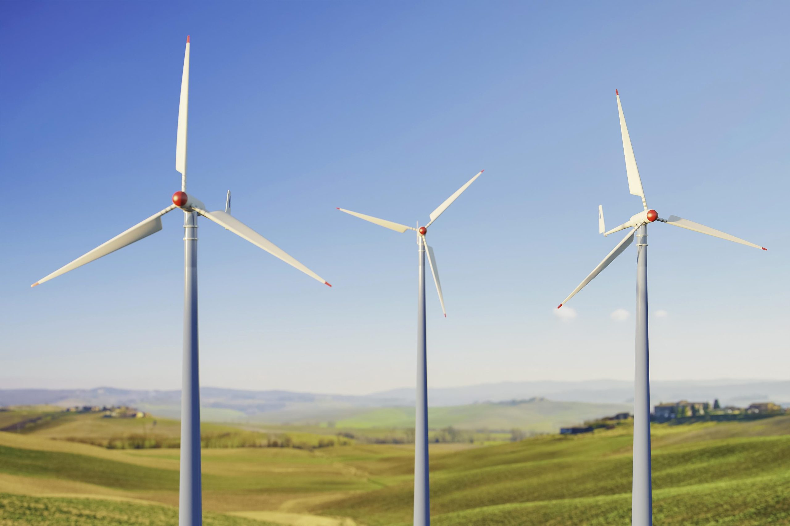 Wind Turbines in Wind Energy Farm